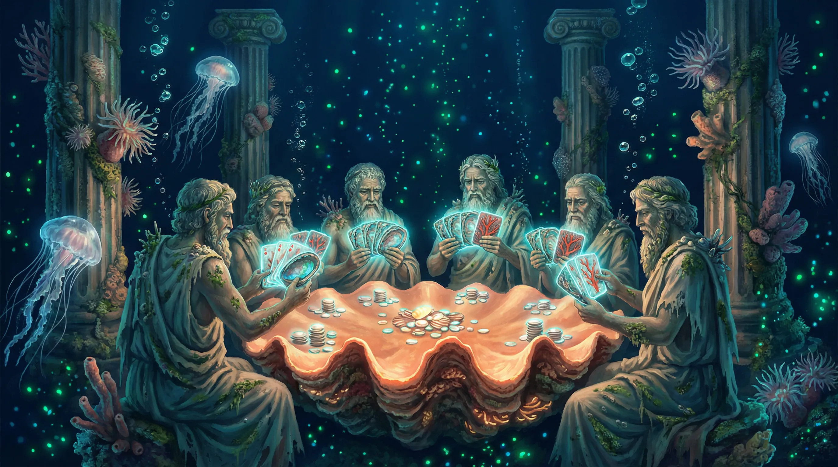 开元棋牌海神德州扑克深海珊瑚牌桌